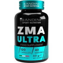 Paragraph Bandini® ZMA Ultra 120 캡슐 - 40 일 동안의 덮개 - 아연 보충제 마그네슘 및 비타민 B6- 에너지 회복 및 근육 질량 - 피로와 피로, 1개