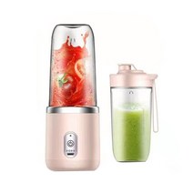 쥬서기 착즙기 휴대용 300ml 6 블레이드 과즙 기 믹서기 과즙 짜는기구 컵 및 뚜껑 휴대용 usb 충전식 소형 과일 주스 믹서 기계, 2-다크 카키