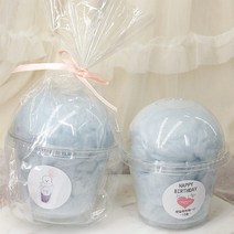 달콤플러스 어린이집 생일답례품 미니컵솜사탕 유치원생일 간식선물 과자세트, 1개, 미니컵(블루베리향)+무료스티커