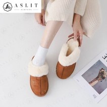 애슬릿(주얼리) [애슬릿] 여성 스웨이드 털 라인 퍼 뮬 슬리퍼