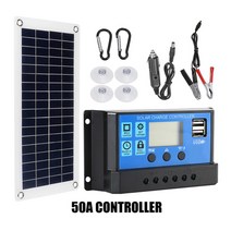 Solar panel kit complete 12v usb with 10-60a controller solar cells panel for car yacht rv boat cara, 협력사, 50a 1 세트