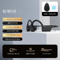 골전도 블루투스 이어폰 통화용 넥벤드 경랑 무선 이어폰 골밀도 운동용 스포츠 러닝용, 탑 에디션 - 블랙