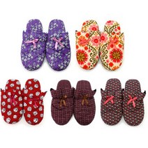 큐티 리본 패브릭 손님용 겨울슬리퍼 덧버선 천실내화 임산부 쿠션슬리퍼 거실화