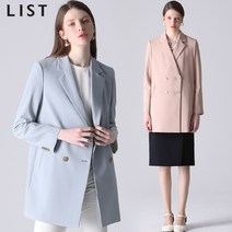 리스트 리스트 더블 브레스트 솔리드 재킷