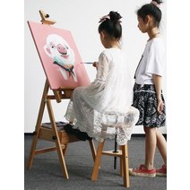 높이 각도 조절 이젤 원목 어린이 그림 작업대 접이식