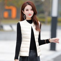 여성 조끼 409#흰 오리 다운 양복 조끼 여성의 짧은 슬림 라이트 따뜻한 라이너 조끼는 양복 조끼 패션 뉴타임즈YM