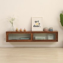 일본 호두 벽걸이 유리 TV장 티비장, 벚나무 90x25x30cm