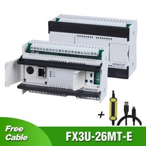 FX3U-26MR PLC 이더넷 포트 미쓰비시 MELSEC 프로그래밍 가능 컨트롤러 로직 릴레이 아날로그 보드 무료 USB-SC09-FX 케이블, FX3U-26MT-E, 규격 없음