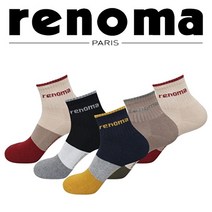[레노마_양말] 남성 중목 스포츠 이중쿠션 파일 양말 RM5301 5족