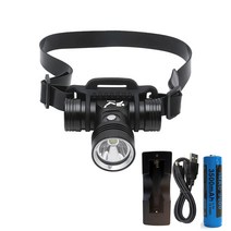 돌핀-D2 수중헤드랜턴 1300루멘 집중광 해루질 다이빙 써치 방수후레쉬 작업 캠핑 등산 낚시랜턴, B세트(본체+3500배터리+5핀 1구충전홀더)