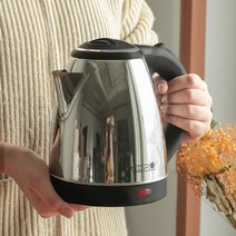 주방 필수템 세척쉬운 스텐 전기포트 티타임 커피타기, 1.8L