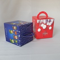 크리스마스 선물상자 E타입 2개_럭키데이2016 크리스마스 선물상자 어린이집 유치원 사탕 초콜렛 마카롱 쿠키상자 크리스마스 선물포장 종이선물상자 선물박스 손잡이상자, 크리스마스 선물상자 E타입 2개