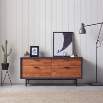 45인치tv 나무 서랍형 다리있는 티비다이 거실장식장, 블루