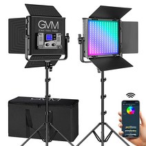 GVM Great Video Maker GVM 50RS RGB LED 비디오 조명 50W 비디오 조명 키트 앱 컨트롤 포함 360° 풀 컬러 LED 패널 조명 게임 스트
