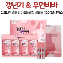 갱년기 우먼 여성 건강 기능 식품 갱년기영양제 여자 감마 리놀렌산 회화나무 열매 추출 비타민 A E B6 D 복합기능성 석류 보라지종자 유 저분자피쉬콜라겐 오미자 산삼배양근 분말, 1박스, 120캡슐