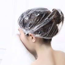 100pcs 일회용 샤워 캡 플라스틱 방수 모자를 쓰고 있죠 호텔 헤어 염색 샤워 캡 투명 플라스틱 뷰티 살롱 모자 스티커, 흰색 50개, 50개