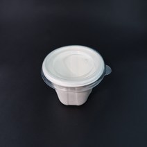 씨엘에스플러스 [CLS+] 펄프 원형스프컵 용기 뚜껑 세트 350ml 아이보리 일회용공기/대접, 50개입, 1개