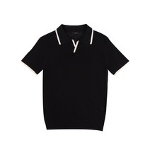 IKALOOK 비스코스 브이카라넥 배색 티셔츠 WIA-TEE161