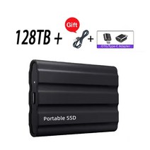 SSD 외장 2TB 모바일 솔리드 스테이트 드라이브 Flash1TB TypeC USB3.1 500GB 미니 슬림 고속 전송 플래시 메모리 장치 저장장치 외장하드, [26] Black 128TB