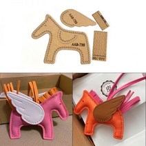 가죽공예 도안 크래프트 종이 가죽 공예 템플릿 DIY 펜던트 수제 바느질 도면 9.5*8cm 1 세트, 01 Kraft paper AAB-739