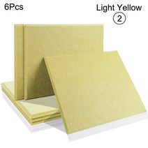 방음 부스 6 Pcs 사운드 흡수 소재 Acoust 절연 Absorcion 패널 도어 씰 스트립 홈 음악 스튜디오 벽, [01] Rectangle, [02] 2--Light Yellow, [03] 1.0cm Super Density