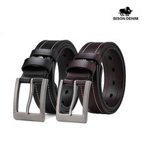 바이슨데님 BISON DENIM 남자 수제 통가죽 캐쥬얼 버클 벨트 N70262-1B