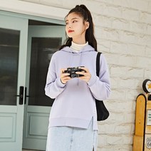 후드티 Semir 스웨트 후드 분할 디자인 감각 겨울 기본 느슨한 단색 풀오버