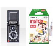 일회용필름카메라 입문 인화 흑백 라이프민트 롤리 플렉스 즉석 카메라 트윈 렌즈 사용 후지필름 인스탁스, 02 Camera and film