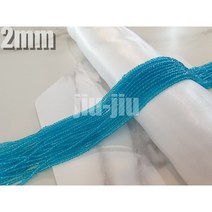 지우지우 크리스탈 론델 컷팅 비즈 2mm 28색 / DIY 비즈공예 동백이반지 마스크스트랩 팔찌 만들기 재료 투명 반투명 불투명 비비드 시드, 16) 아쿠아