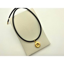 PURE GOLD 24K 순금 1돈 3mm 가죽 줄 스지 도넛 펜던트 목걸이(14K 연결고리 장식)