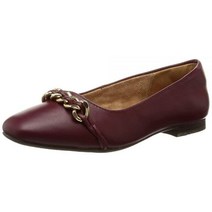 Rockport 여성용 Zoie 체인 발레 플랫 블랙 가죽 9, 6, Tawny Port Leather