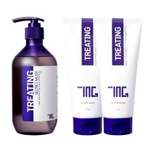 트리팅 프리미엄 극손상 케어 듀오 B 단백질 샴푸 500g+단백질 헤어팩 트리트먼트 400g (3종택1), 시크릿머스크