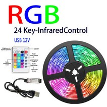 2구 3구 5구 8구 멀티탭 LED 스트립 RGB 2835 5V USB 블루투스 IR 컨트롤 Lighing 유연한 테이프 리본 데스, 01 1m, 02 5V 2835 IR