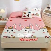 방수 만화 더블 침대 린 넨 매트리스 아파드 커버 장착 된 시트 침대에 탄성 스트랩 킹 사이즈