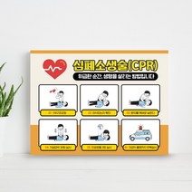 학교 소방교육 심폐소생 순서 안내판 인공호흡 가슴압박 재난훈련 방법 표지판 어린이 소방안전교육 심폐소생술 훈련 구조요청 의식확인 안내판, 1개, 디자인변경