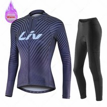 자전거 의류 리브-여성용 팀 겨울 사이클링 의류 보온 플리스 자전거 저지 세트 MTB 로드 바이크 유니폼 Ro, 10 jersey set 10_03 S