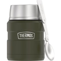 THERMOS 써모스 스테인리스 킹 진공단열 식품용기 보온보냉도시락 스푼 포함 16온스, Jar_red