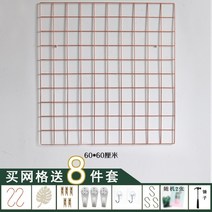 철조망 소품 진열대 액세서리 전시 뜨거운 판매 북유럽 그리드 사진 벽 황금 와이어 메쉬 단철 장식 로즈 메탈릭 컬러 침실 임대, 없음, 4. 로즈 골드 메쉬 61*61에는 무료 액세서리가 제