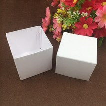 수납 박스12 개/몫 화이트 큐브 크래프트 종이 상자 컨테이너 스토리지 리본 생일 작은 장난감, 02 White