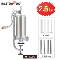 연육기 고기 연육기 수동 미니 다지기 돈까스 망치 2.5 lbs 소시지 주사기 스테인레스 스틸 소시지 필러 주방 소 준비 살라미 소시지 만들기 소시지 메이커, 4 금속 깔때기, 2.5파운드