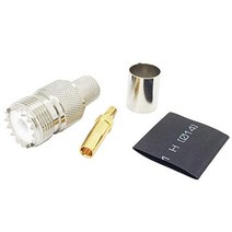 Pack of 5 UHF PL-259 PL259 SO239 Female-Jack Crimp RF Connector for LMR400 RG8 9913 Coax Cable Compa, 1