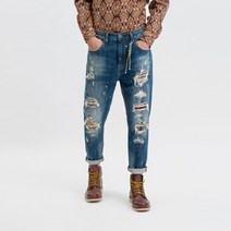 21FW[지아니루포]캐롯크롭핏 GL782Y 하드패치드 데님