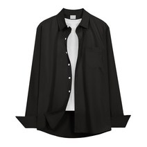 남자 구김없는 무지 셔츠 빅사이즈 캐주얼 남방 코디 봄 가을 남성용 스판 와이셔츠 옷