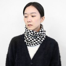 [겨울시즌] 체커보드 여성 니트 넥워머 수면 목도리 터틀 목만있 많이 찾는 상품, 체커넥워머_브라운