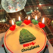 [당일배송] 하피블리 크리스마스초 디자인초, 하트초, 1개, 레드/그린 혼합