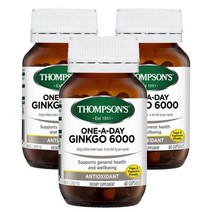 호주 톰슨 Thompsons Ginkgo 원어데이 징코 6000mg 60캡슐, 3팩