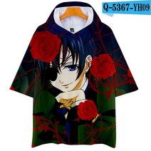 3D프린트 Anime Black Butler 쿠로시 츠지 Oversized T Shirt 여성 남성 4939819275, XS, 010