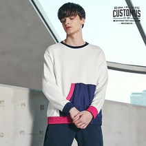 커스텀어스 브라이트 컬러 믹스 쮸리 맨투맨화이트