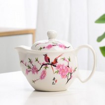 차선 차통 다구세트 휴대용 다도 트레이 중국 찻잔 차 중국 파란색과 흰색 도자기 차 주전자 절묘한 세라믹 주전자 주전자 쿵푸 차 세트 도자기 Teaware 꽃 차 주전자, 분홍색