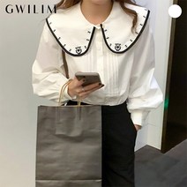 귈림 귈림 빅카라 자수 핀턱 셔츠블라우스GBSBL037P
